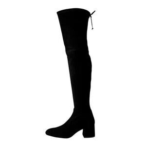 Stuart Weitzman Womens Flareland Tall Suede Boots US 8B EU 38-39 Black NIB